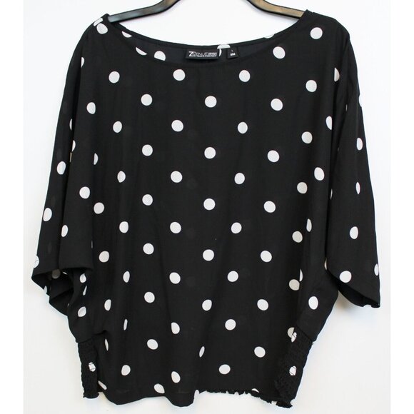 3 7th Avenue Design Studio Blouses sz L Polka Dot Blue Pink Formal New York & Co - Picture 15 of 16